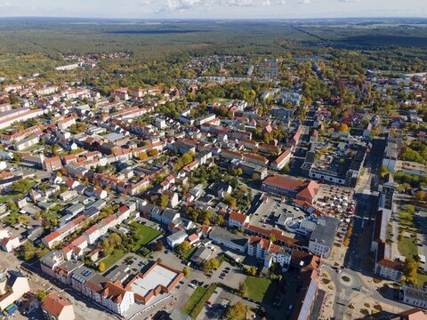 Drone shot, Rathenow, Havelland district, Brandenburg, Germany