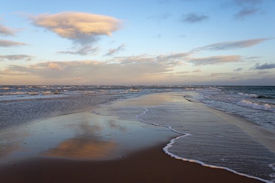 Meeting of North Sea and Baltic Sea, Skagerrak and Kattegat, Grenen, Skagens Gren, Skagen, North Jutland, Jutland, Denmark
