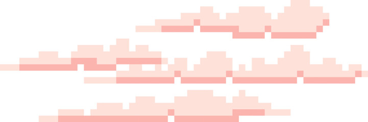 Naklejka na ściany i meble Clouds Drifting Pixel Art