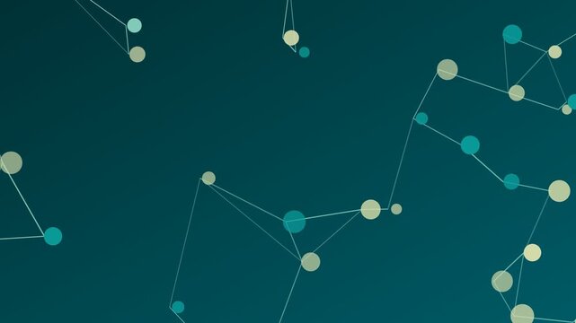 Abstract Plexus Network Background with Teal Circles