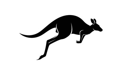 Dynamic silhouette of a jumping kangaroo in motion. © Awaludin