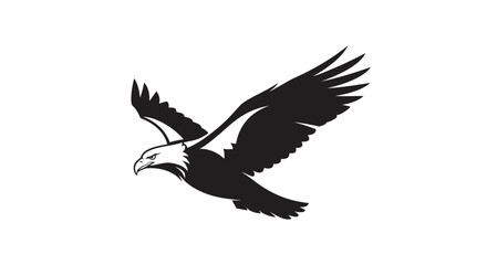 Fototapeta premium Majestic Bald Eagle in Flight with Wings Spread Wide.