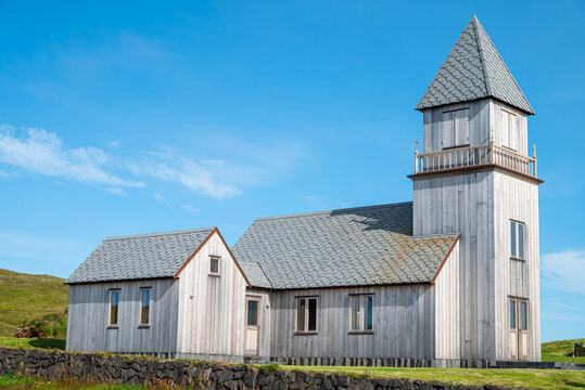 Midgardakirkja church on island of Grimsey in Iceland