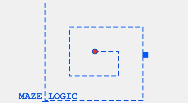 Maze logic: minimalist abstract pathfinding animation for strategy concepts animation