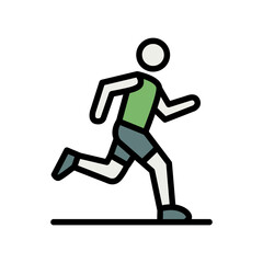 Fototapeta premium Running man icon vector illustration for jogging fitness and active lifestyle