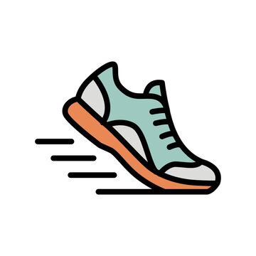 Running shoe icon vector illustration for fitness and sports design