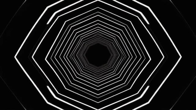 Hypnotic Cinematic Perfectly Symmetrical Geometric Tunnel Background Video