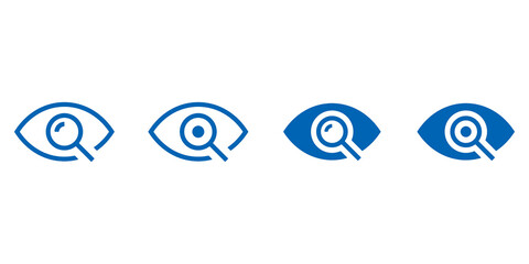 Eye Search Icon with Magnifying Glass – Visibility, Inspection and UI Navigation Vector Illustration © qiapo
