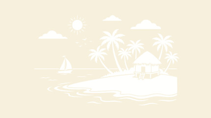 Obraz premium Palm trees on a tropical beach.