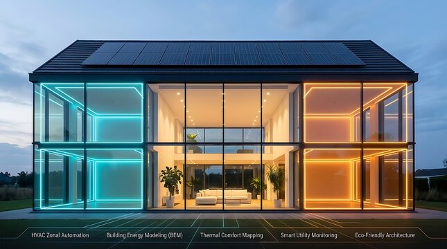 Rumah Modern dengan Sistem Kontrol Iklim Cerdas dan Arsitektur Ramah Lingkungan Dilengkapi Panel Surya