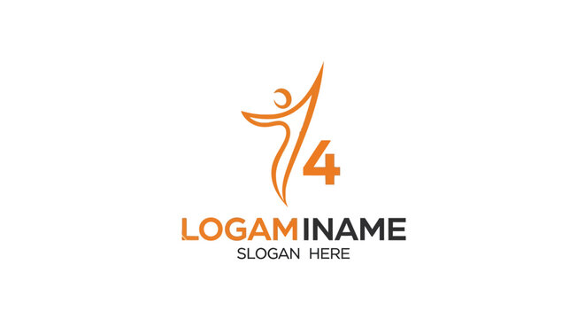 A logo template with a stylized figure and placeholder text.