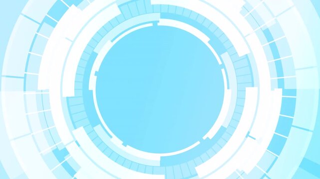 4K Stock Minimal Blue Abstract Tech Gear Motion Graphic Design with Clean Circular HUD Heads Up Display Rings for Digital Presentation and Corporate Innovation Intro