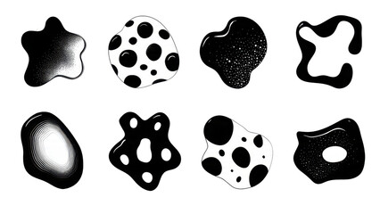 Fototapeta premium Abstract black and white organic shapes