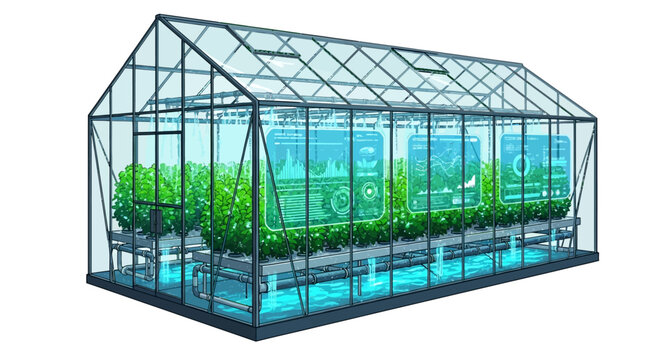 Smart Greenhouse Hydroponic Data Illustration