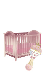Obraz premium Baby Girl Birth Celebration Watercolor Illustration Clipart Bundle