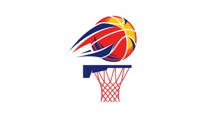 Basketball ball flying into hoop with motion blur effect © Abdul