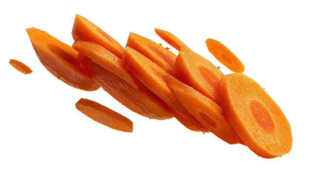 Sliced carrots with natural texture