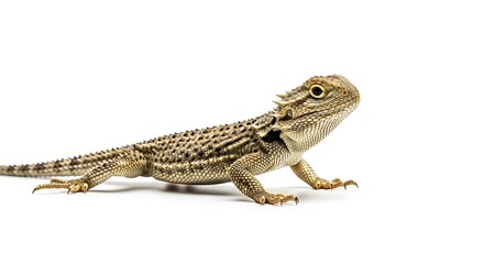 Lizard isolated on white background profile.