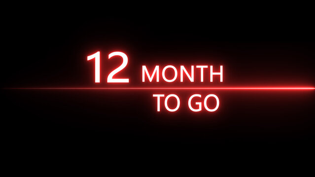 illustration Neon 12 days to go . Neon counting number illustration 12 days to go. on a black background. and creating a stunning 4k illustration.