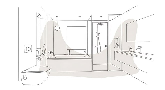Modern bathroom interior design concept.