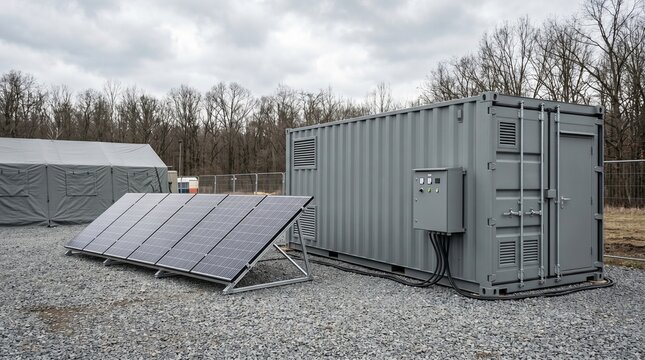 Portable containerized battery storage with solar support for emergency power and mobile microgrid use. Ideal for resilience and clean energy projects.