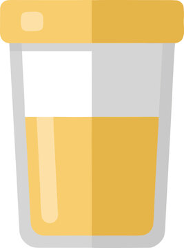 A clean urine sample cup icon for laboratory, medical, and clinical testing themes.