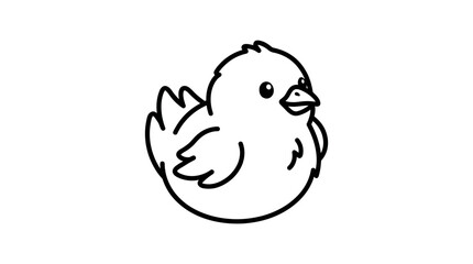 Fototapeta premium Cute Cartoon Chick Drawing