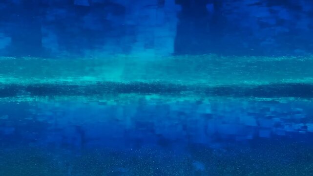 Abstract blue background with virus hack line music technology glow light, digital texture and layered ripples in abstract blue ocean wave style