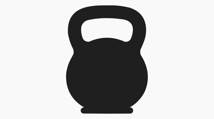 Fototapeta premium Kettlebell Silhouette: A stark black silhouette of a classic kettlebell, representing strength, fitness, and a rigorous workout.