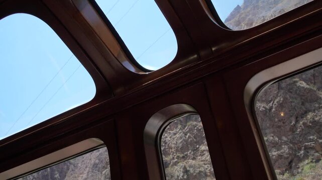 window with the sky inside classic train