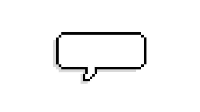 Animated chat bubble messages, pixel-style speech bubbles, transparent background with alpha channel. 4K video.