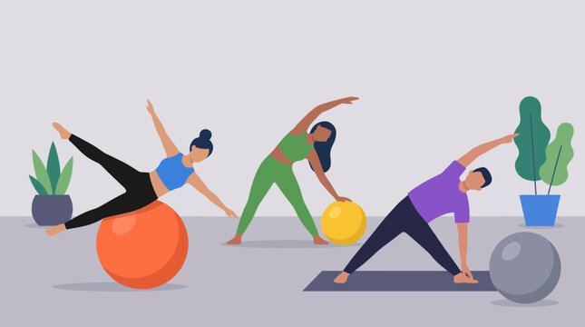 Exercise Ball Pilates Yoga Fitness