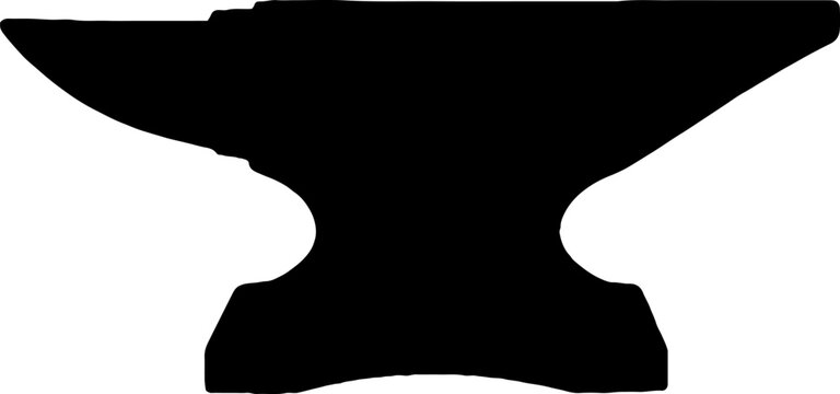 Blacksmith anvil silhouette in solid black