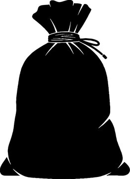 Large filled sack tied with a string