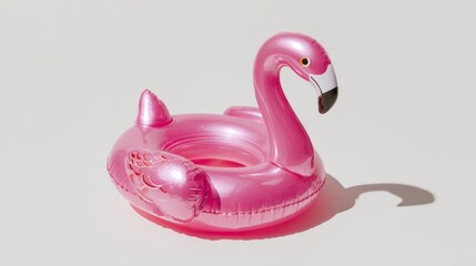 Fototapeta na wymiar Vibrant Inflatable Flamingo Pool Float Perfect for Relaxation and Fun in the Summer Sun, Ideal for Pool Parties and Beach Days