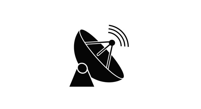 Satellite dish broadcasting signal waves functions as a modern technology icon to represent global telecommunications, space exploration, or high-speed data connectivity in a digital world.