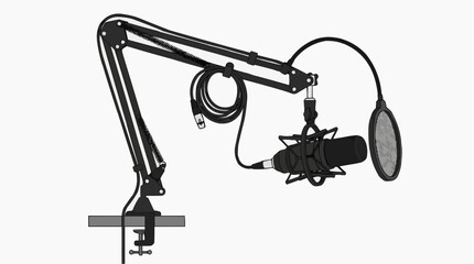 Fototapeta premium Studio Microphone with Boom Arm