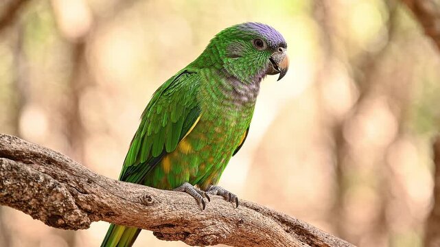 Colorful macaw parrot perched on a branch in tropical rainforest with vibrant feathers bright natural light and lush green background showcasing exotic bird beauty in wildlife photography