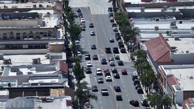 Pasadena City Streets California Drone Aerial View