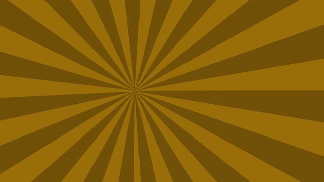 Dynamic brown comic sunburst background with rotating radial rays