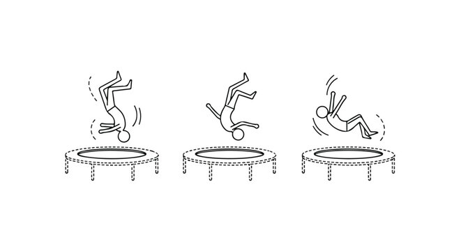 People falling and tumbling in motion