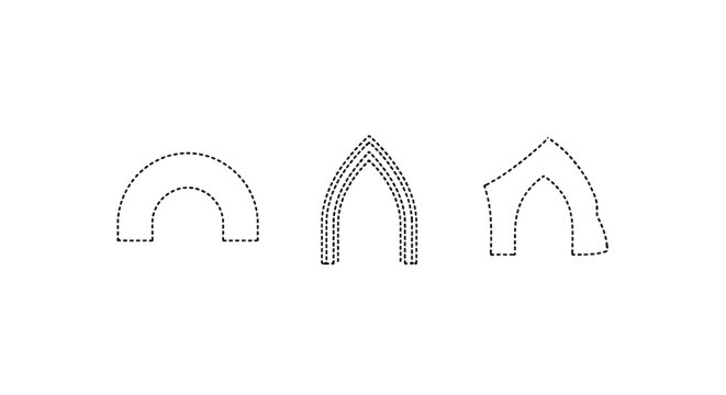 Geometric mountain peaks in halftone dot pattern