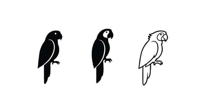 Stylized parrot macaw head repeating profile pattern