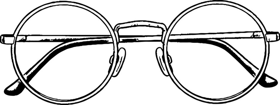 Round retro spectacles with thin wire frames