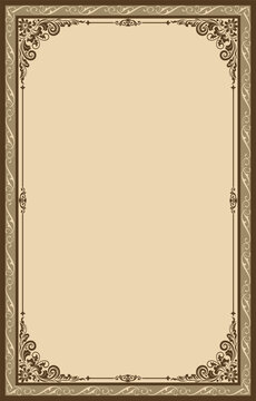 Vintage Certificate Border Frame Design, Classic Ornamental Certificate Template, Luxury Brown Elegant Diploma Vector Background