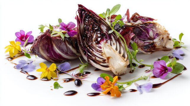 grilled radicchio treviso with balsamic glaze