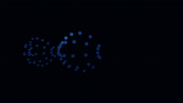 Lemniscate quantum dust particle fold abstract seamless loop on dark background. Magnetic pole lighting. Left offset composition. Generative code art.
