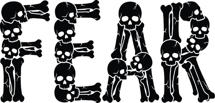 FEAR Typography for Halloween by Skull and Bone