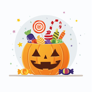 Halloween Pumpkin Full of Candy