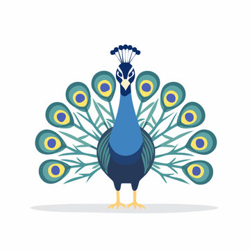 Stylized Peacock Displaying Its Tail Feathers